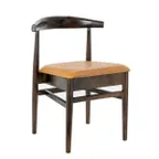image of G & A 4680 Braxton Stackable Side Chair, Wood Back, Upholstered Seat, Elm Wood Frame