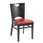 image of G & A 4693PS Indoor Chloe Side Chair with Wood Back and Upholstered Padded Seat, Beechwood Frame