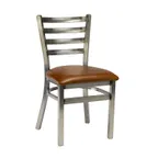 image of G & A 513-D PS Indoor Dante Side Chair with Ladder Back and Steel Frame with Distressed Finish