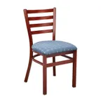 image of G & A 513-M PS Indoor Dante Side Chair with Ladder Back, Steel Frame with Mahogany Finish