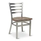 image of G & A 513-M RS Indoor Dante Side Chair with Ladder Back, Steel Frame with Mahogany Finish