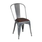 image of G & A 530-PS Indoor Astor Side Chair with Metal Back and Padded Seat, 12 Gauge Steel Frame Finish