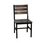 image of G & A 549-PS Indoor Side Chair with Wood Back, Steel Frame with Black Finish, Distressed Grey