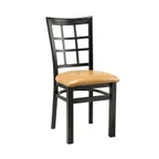 image of G & A 550-B VS Indoor Windsor Side Chair with Grid Back, Steel Frame with Black Finish, Veneer Seat
