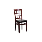 image of G & A 550-M VS Windsor Side Chair, Grid Back, Veneer Seat, Steel Frame with Mahogany Finish