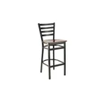 image of G & A 613-B PS Dante Barstool with Ladder Back and 18 Gauge Steel Frame, Black Powder Coated Frame Finish