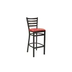 image of G & A 613-W PS Dante Barstool with Ladder Back and Padded Seat, Walnut Finish, 18 Gauge Steel Frame