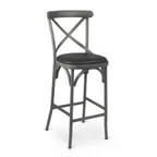 image of G & A 688PS Dumont Barstool with Cross Back and Upholstered Seat, 18 Gauge Steel Frame