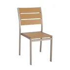 image of G & A 8216 Sol Side Chair, Aluminum Frame, Synthetic Teak Ladder Back & Seat, Stackable