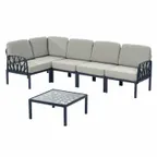image of G & A 8600 Eden Lounge Furniture Set, Indoor/Outdoor, Resin Frame, 5 Single Seats, 2 Arm Chairs