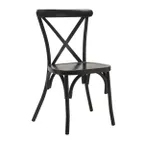 image of G & A 889ST-PS Colmar Side Chair, Indoor/Outdoor Use, Stacking, Cross Back, Aluminum Frame, Padded Seat, Gunmetal Powder Coat Finish