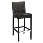 image of G & A 940-ESPRESSO Amalfi Barstool, Woven Poly-Ethylene Rattan, Aluminum Frame, Espresso
