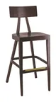 image of G & A 9641-VS Rivelli Stackable Barstool with Solid Wood Back, Veneer Seat, European Beechwood Frame, Walnut Finish