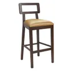 image of G & A 9648-PS Nova Barstool – Walnut Finish, Beechwood Frame, Wood Cut‑Out Back, Padded Seat