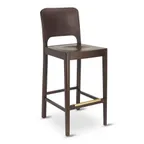 image of G & A 9660PS Milano Barstool with Solid Wood Back and Padded Seat, Walnut Finish