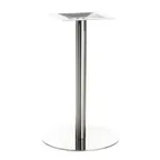 image of G & A GR18 Stainless Steel Table Base, 18" Spread, 2" Column, Dining Height, Brushed Finish