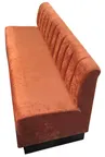 image of G & A LUNA-D-42 Double Vertical Channel Back Restaurant Booth, Upholstered Seat, 42"H, Wood Frame, COM Vinyl, Sold per Foot