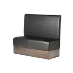 image of G & A QUICK SHIP BASE-D-42 Double Plain Back Booth, 48L x 42H, Upholstered Back & Seat, Black Wood Finish, Symphony Classic Vinyl