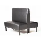image of G & A QUICK SHIP LEGS-D-42 Double Booth, 48L x 42H, Upholstered Back & Seat, Dark Walnut Legs, Black Vinyl
