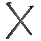 image of G & A TBX Series 28"W Dining Height X-Shaped Steel Table Base, Black Finish, Sold per Set
