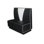 image of G & A V BACK-3/4-48 3/4 Circle Upholstered V-Back Booth, 48H, Solid Wood Frame, COM/Esprit Vinyl, Priced per Foot
