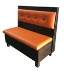 image of G & A VIRGIL-D-42 Double Button Tufted Back Restaurant Booth, Upholstered Back and Seat, Wood Frame, 42"H, Sold per Foot