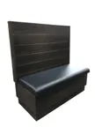 image of G & A WOODROW-1/4-48 1/4 Circle Bead Board Back Restaurant Booth, 48H, Upholstered Seat, Wood Frame, Sold per Foot
