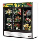 image of True GDM-69FC-HC-LD 78" 3 Sliding Glass Door Floral Merhandiser, w/ 6 Shelves