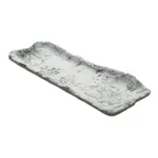 image of GET 15005102006 Cheforward Endure Plate, 10-3/5"L x 4-2/5"W x 1"H, Medium, Oblong, Melamine, Gray