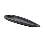 image of GET 15018131024 Rainex Leaf Platter, 14-1/5"L x 3-9/10"W x 1-1/10"H, Black, Melamine, BPA‑Free