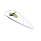 image of GET 15018131025 Cheforward Rainex Leaf Platter, 14"L x 3.9"W x 1.1"H, Melamine, White