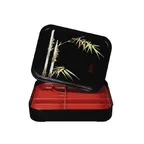 image of GET 171-F Fuji™ 5-Compartment Bento Box Cover/Tray,10-3/4"x8-1/4"x2-1/4" ABS,Dishwasher Safe-1 Dozen