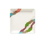 image of GET 252-18-CO Dish, 7" x 7" Square Melamine Plate, Narrow Rim, Patterned Design - Dozen