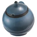 image of GET 2757353 Frilich Round China Bowl with Lid, 3.7 Qt (8-7/10" Dia x 10-1/5" H), Blue, General Use