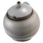 image of GET 2757357 Frilich Pure Nature General Bowl, 3.7 Qt (8‑7/10" Dia × 10‑1/5" H), Gray China With Lid