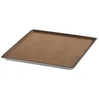 image of GET 2935334 Frilich Raiser Plate, 13" x 13" 3/4" Height Square China Plate, Caramel