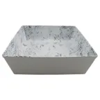 image of GET 30905-PEB Cheforward Endure Salad Bowl, 3.5 Qt, 10" x 10" x 3", Square Melamine Pebble