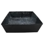 image of GET 30905-WP Endure Salad Bowl, 3.5 Qt., 10"L x 10"W x 3"H, Square, Melamine, Weathered Pewter, Black
