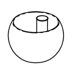 image of GET 3147160 Frilich Replacement Bowl with Ice Tube, Stainless Steel, Fits 3 Carafes (EB802E, EB581E)