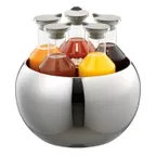 image of GET 3148061 Frilich Carafine Tub Set 13-4/5"×12-3/5" H, Stainless Tub 5 × 1.3 qt Tritan w/Lids - Set