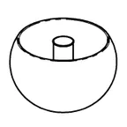 image of GET 3148160 Frilich Replacement Bowl With Ice Tube, Stainless Steel, Fits 5 Carafes EB802E/EB581E
