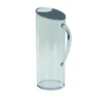 image of GET 3188150 Frilich Muesli Flute, 50.7 Oz (1.5 L) Clear Plastic, 5-3/10" H, Handle, Grey Lid