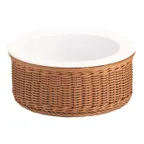 image of GET 3254050 Frilich Picknick Round Set 12" Dia x 5.7" H, China Plate Wicker Basket, Pack/Basin - Set