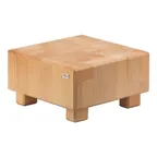 image of GET 3651040 Frilich Nature Butcher Block Riser, Square 8.7"W x 8.7"D x 4.7"H, Natural Beech Wood