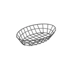image of GET 4-30188 Clipper Mill Grid Basket – Oval, 12" x 8-1/4" x 2", Iron, Black Powder Coated