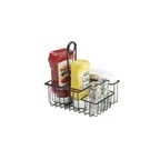 image of GET 4-31696 Clipper Mill Compartment Caddy, 8" x 6-1/2" x 9" 4-Compartment, Iron Teflon Coated Black