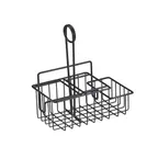 image of GET 4-31698 Compartment Caddy, 8" x 4-1/2" x 9", 3-Compartment, Iron Powder Coated, Black