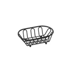 image of GET 4-33453 Oval Braided Basket, 7-1/2" x 4-1/2" x 2-1/4", Iron Powder Coated, Black