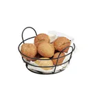 image of GET 4-33780 Bucket Basket, Round, 5-3/8" Dia. X 3"H, Iron Powder Coated, Black