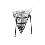 image of GET 4-33888 Clipper Mill Wire Cone Basket, 5" Dia. x 6" H, Stackable, Iron Teflon Coated, Black